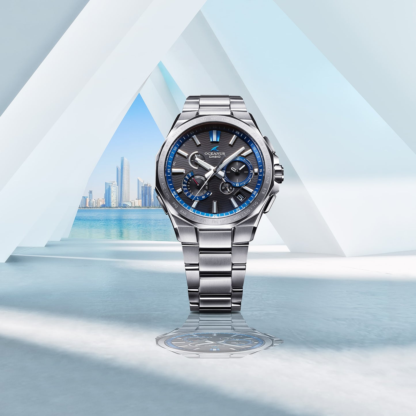 Casio OCEANUS Classic Line OCW-T6000-1AJF Chronograph Solar Radio Wave Bluetooth Men's Wristwatch - The Japanese Factory