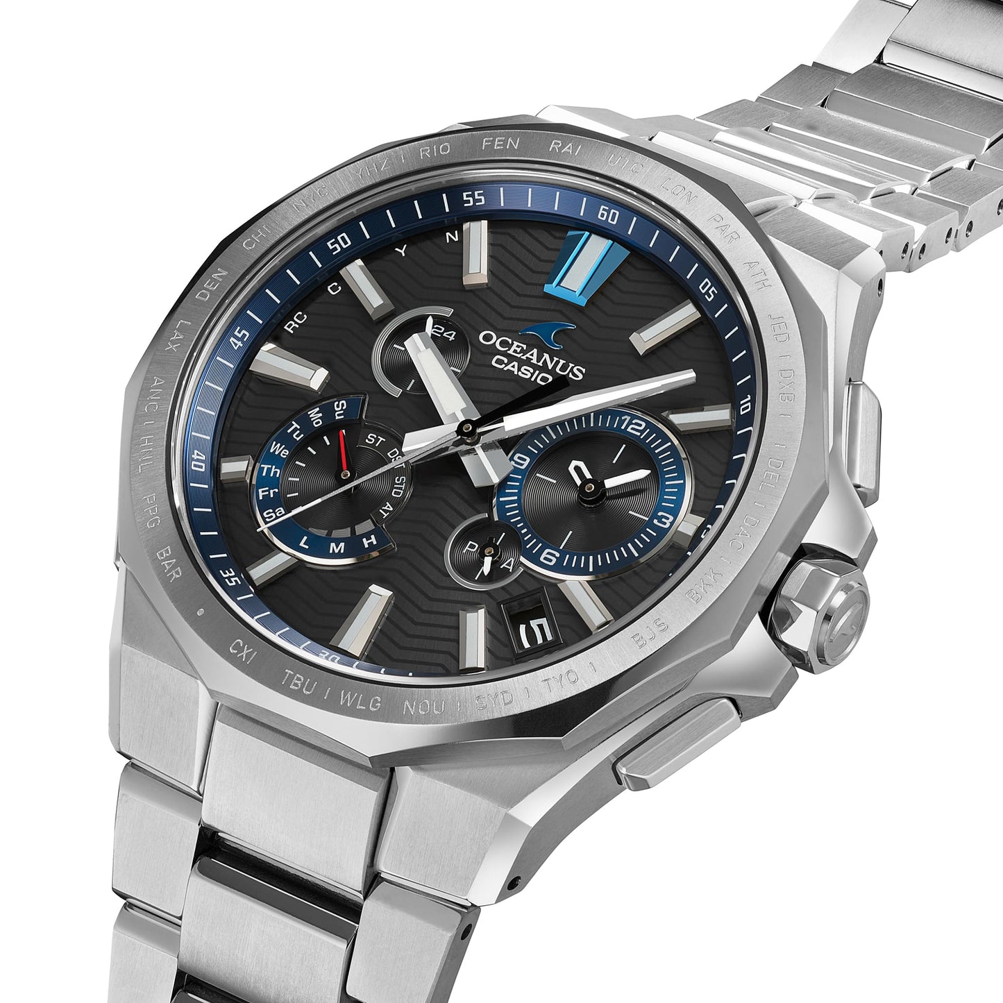 Casio OCEANUS Classic Line OCW-T6000-1AJF Chronograph Solar Radio Wave Bluetooth Men's Wristwatch - The Japanese Factory