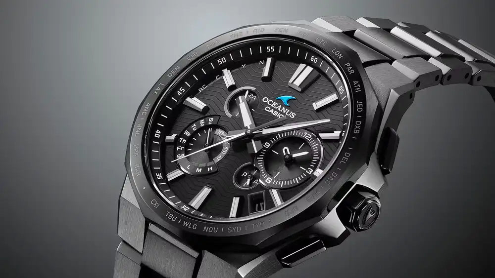 Casio OCEANUS Classic Line OCW-T6000B-1AJF Chronograph Solar Radio Wave Bluetooth Men's Wristwatch - The Japanese Factory