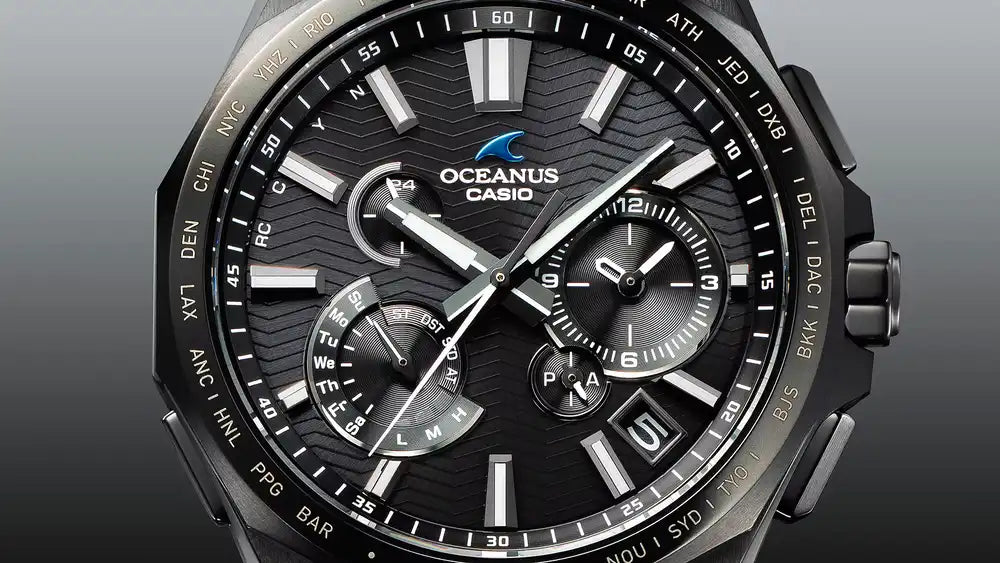 Casio OCEANUS Classic Line OCW-T6000B-1AJF Chronograph Solar Radio Wave Bluetooth Men's Wristwatch - The Japanese Factory