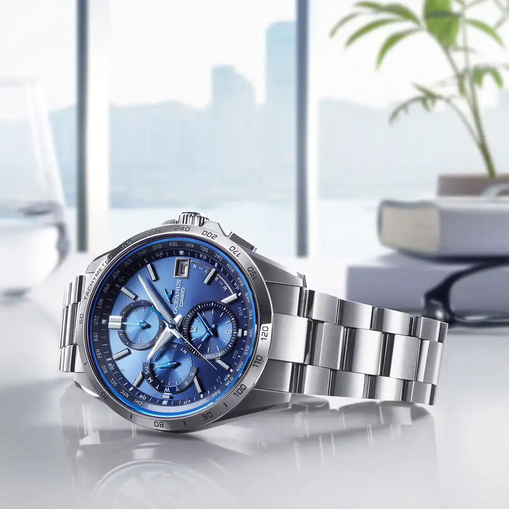 Casio OCEANUS Classic Line OCW-T2600-2A3JF Chronograph Solar Radio Wave Men's Wristwatch - The Japanese Factory