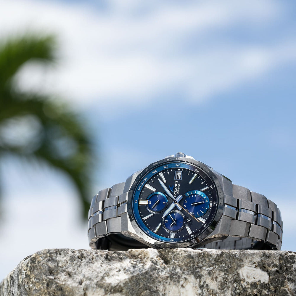 Casio OCEANUS Manta OCW-S5000E-1AJF Chronograph Solar Radio Wave Bluetooth Men's Wristwatch - The Japanese Factory
