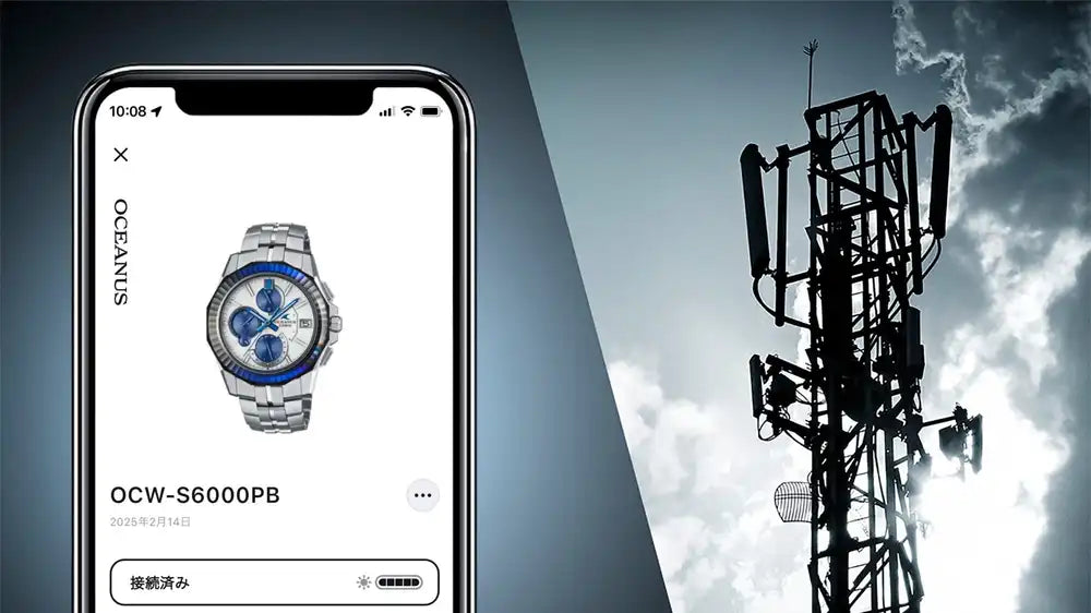 Casio OCEANUS Manta OCW-S6000PB-7AJR Platinum Blue Limited Edition Chronograph Solar Radio Wave Bluetooth Men's Wristwatch - The Japanese Factory