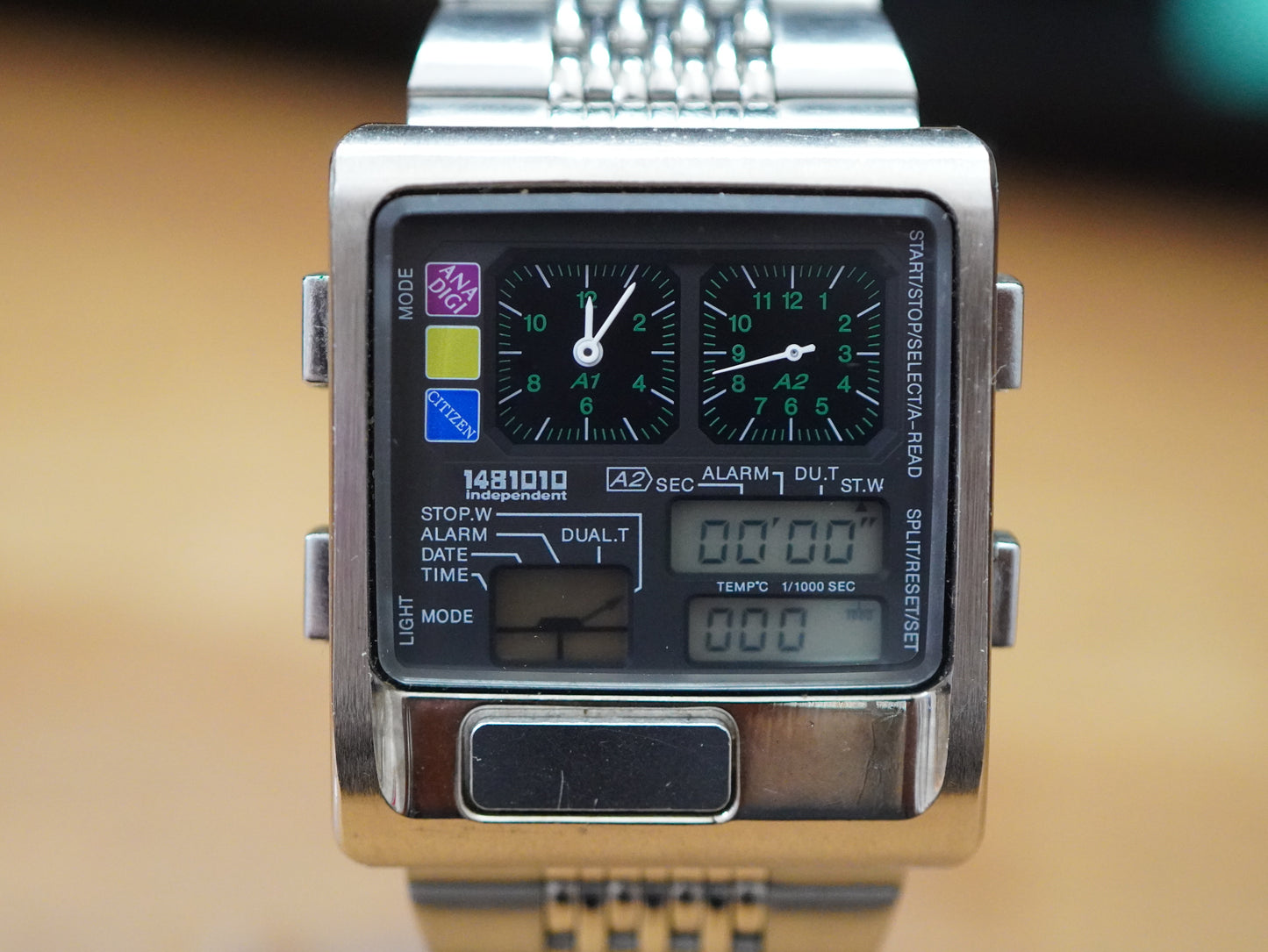 Citizen Independent Ana Digi Temp 1481010 Vintage Japanese Men's Wristwatch_img_01