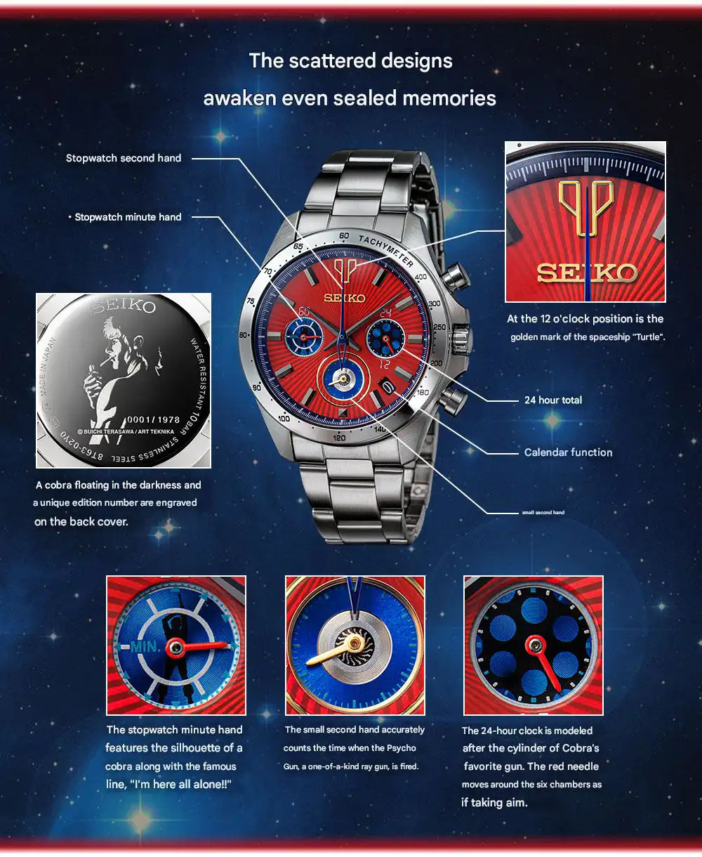 Cobra The Space Pirate 45th Anniversary x Seiko Anime Collaboration Wristwatch Limited Edition - The Japanese Factory