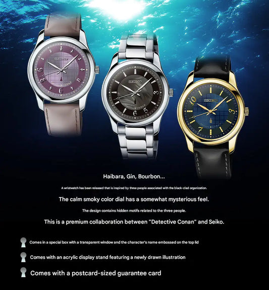 Detective Conan x Seiko Official Anime Collaboration Wristwatch with Acrylic Display Stand Limited Edition - The Japanese Factory