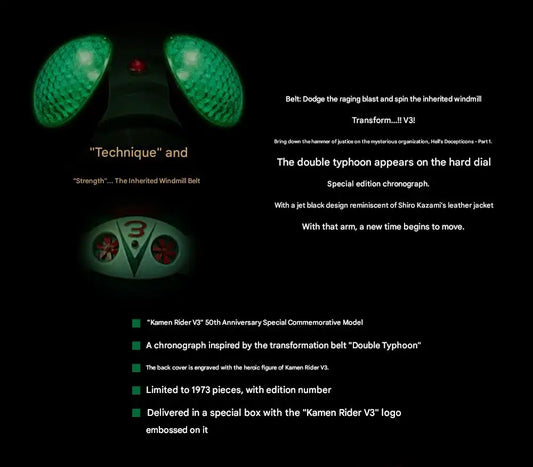 Kamen Rider V3 50th Anniversary Premium Wristwatch Limited Edition - The Japanese Factory