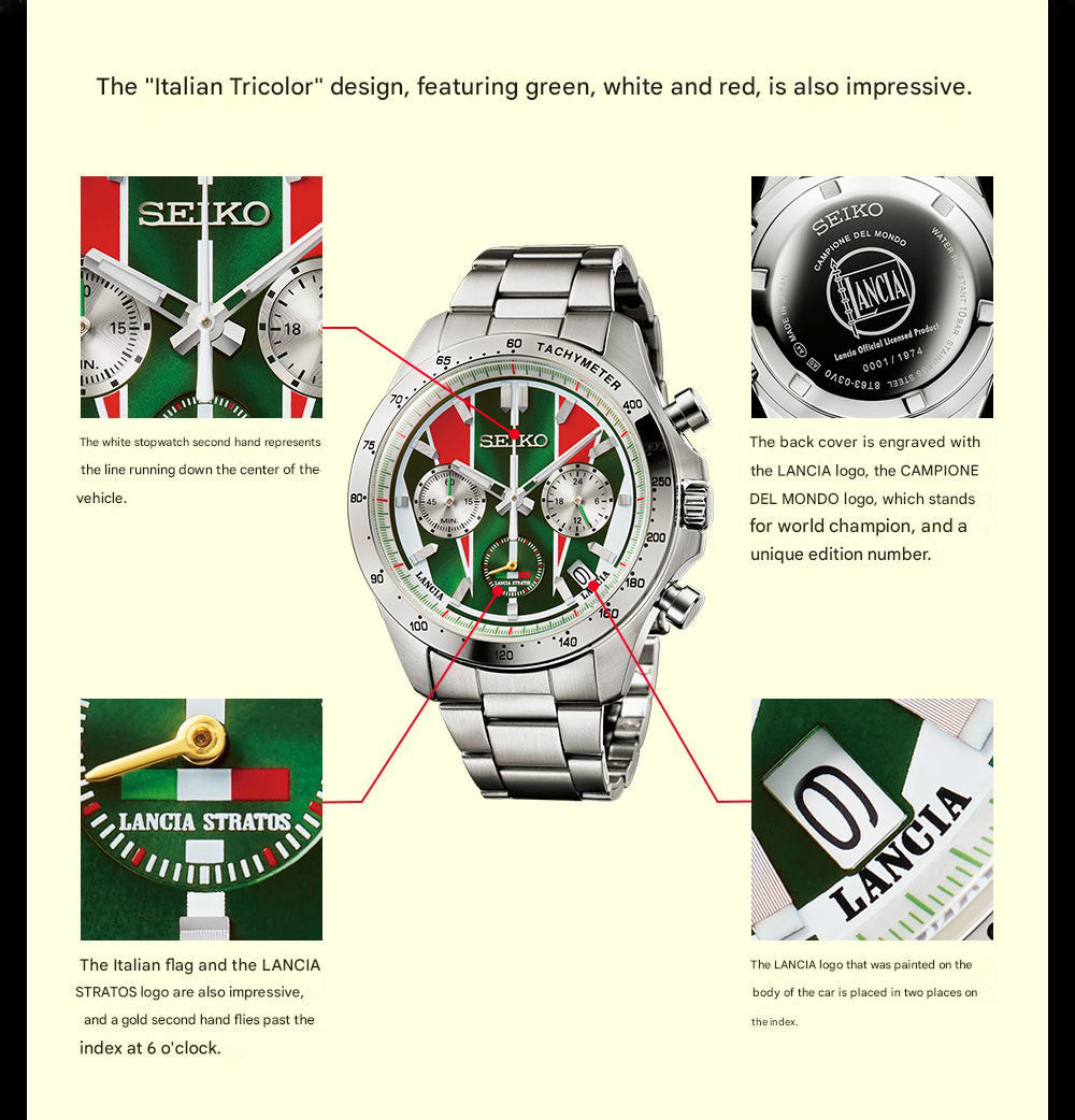 Lancia Stratos 50th Anniversary Seiko Collaboration Watch Limited Edition - The Japanese Factory
