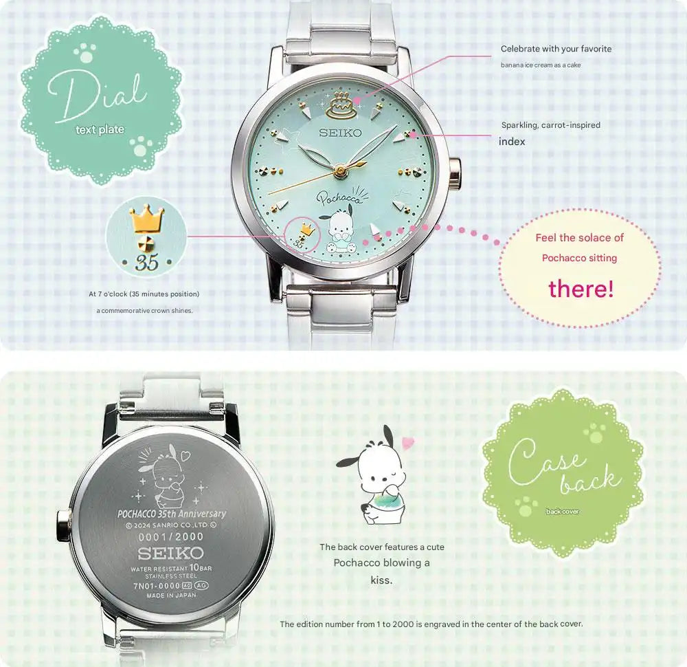 Seiko x Sanrio Pochacco 35th Anniversary Collaboration Watch Limited Edition Made in Japan - The Japanese Factory