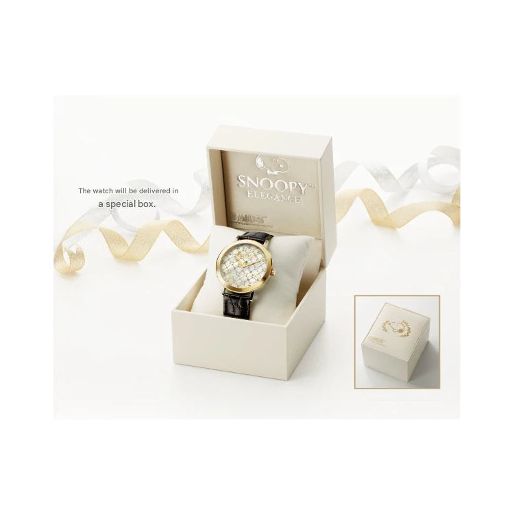Snoopy Happy ♪ Monogram Official Wristwatch with Diamonds