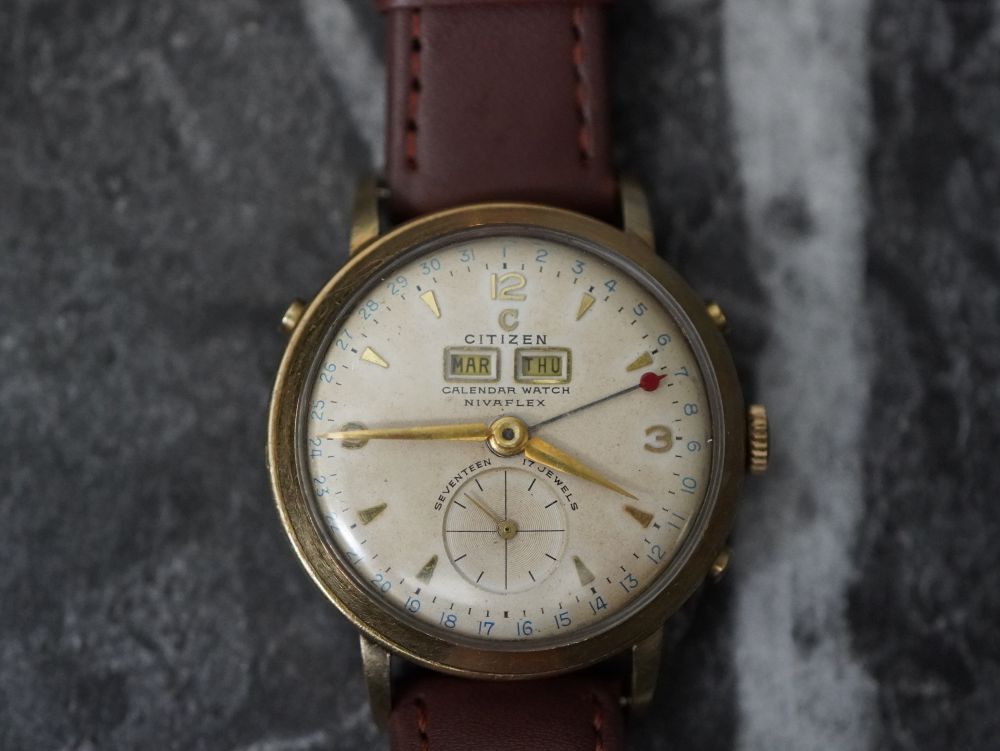 Vintage Citizen Triple Calendar Watch Nivaflex - The Japanese Factory