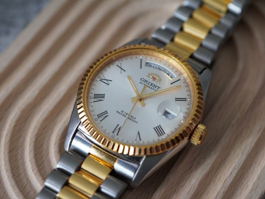Vintage Orient President Day Date Two Toned Watch - The Japanese Factory