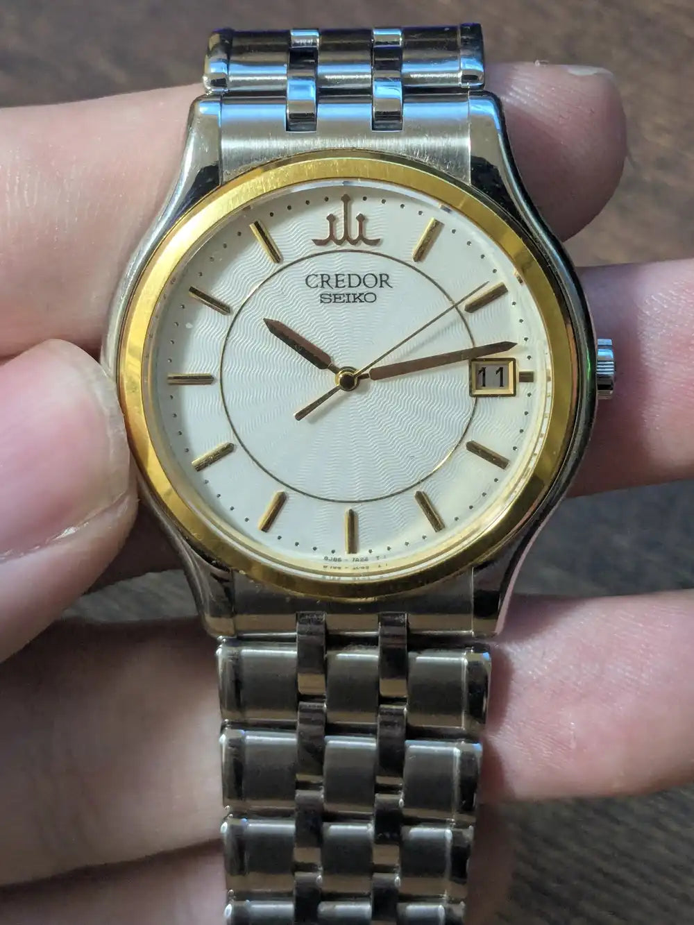 時計 SEIKO CREDOR 8J86-7A00 18KT +SS/SS K18 Vintage Seiko Credor 8J86-7A00 18kt Gold Quartz Dress Watch