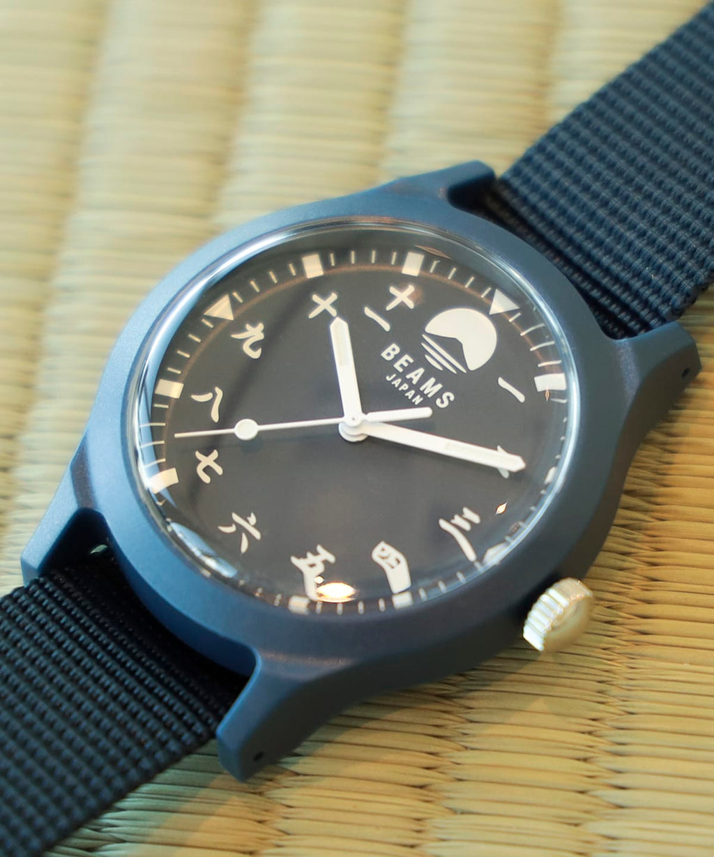 Beams Japan Original Kanji Numeral Watch for Men and Women (Indigo)
