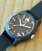 Beams Japan Original Kanji Numeral Watch for Men and Women (Indigo)