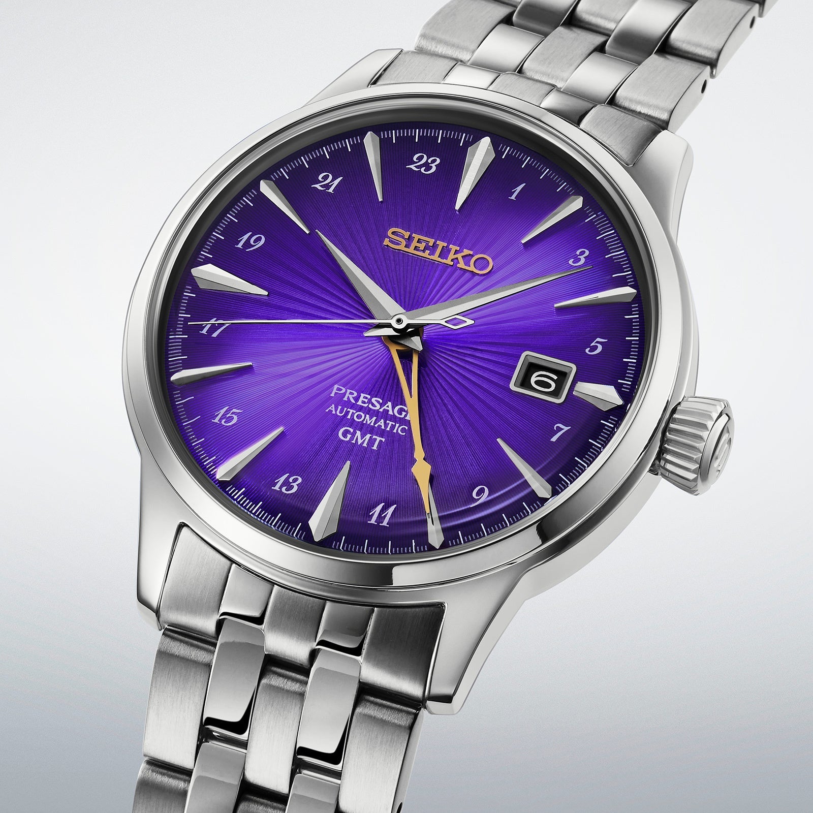 Seiko Presage Cocktail Time GMT HCB006J 145th Anniversary Edo Purple Limited Edition Japanese Wristwatch