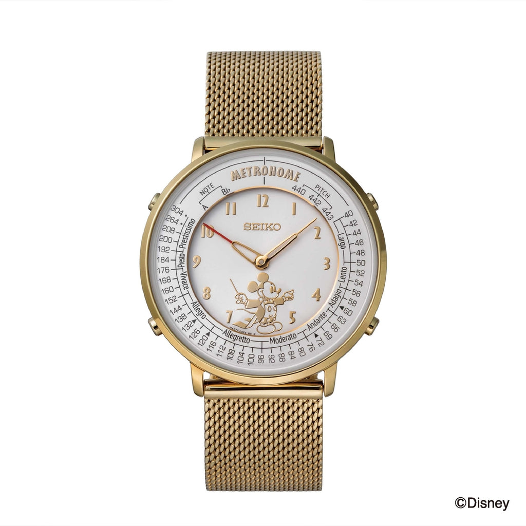 Metronome Watch Mickey Mouse Conductor Edition Gold Metal [SMW004D] - The Japanese Factory
