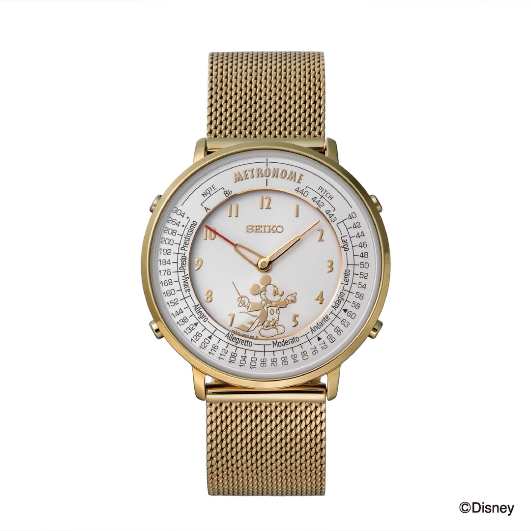Metronome Watch Mickey Mouse Conductor Edition Gold Metal [SMW004D] - The Japanese Factory