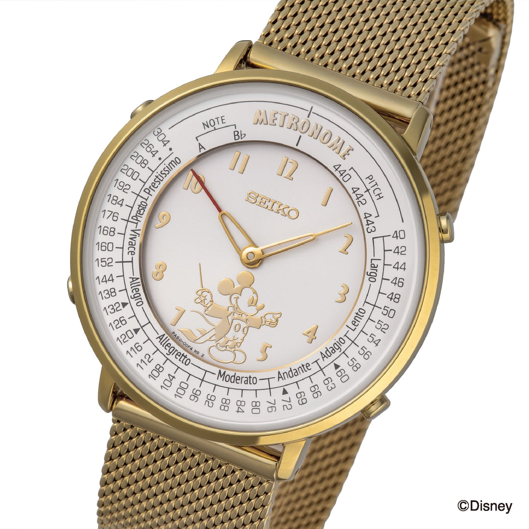 Metronome Watch Mickey Mouse Conductor Edition Gold Metal [SMW004D] - The Japanese Factory