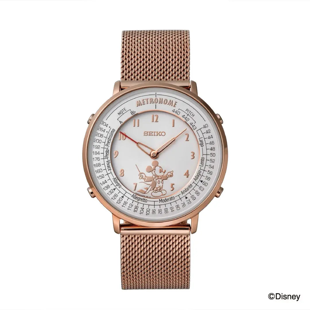 Mickey Mouse Metronome Watch Pink Gold Metal – The Japanese Factory
