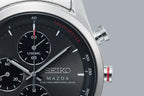 MAZDA x Seiko Chronograph Wristwatch BF9504 Grey Dial Curve Hardlex