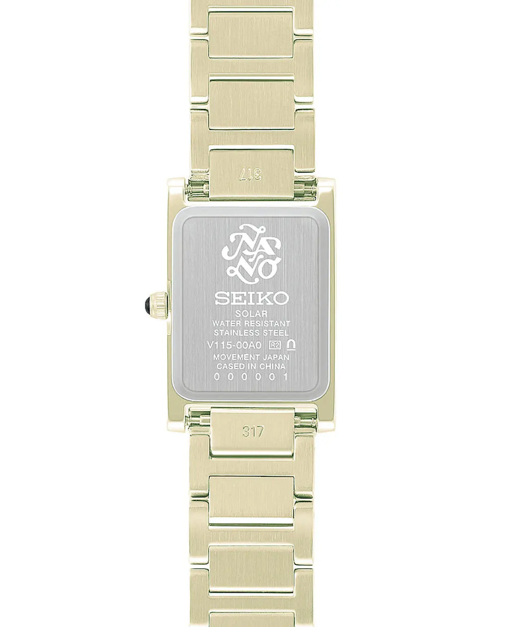 nano universe x Seiko Collaboration Solar Wristwatch Gold Metal HFJ002P
