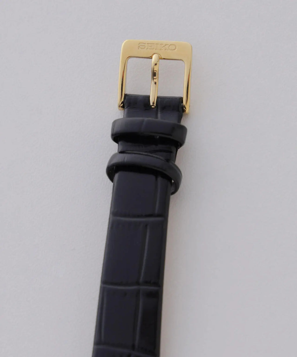 nano universe x Seiko Collaboration Solar Wristwatch Black Leather HFJ004P