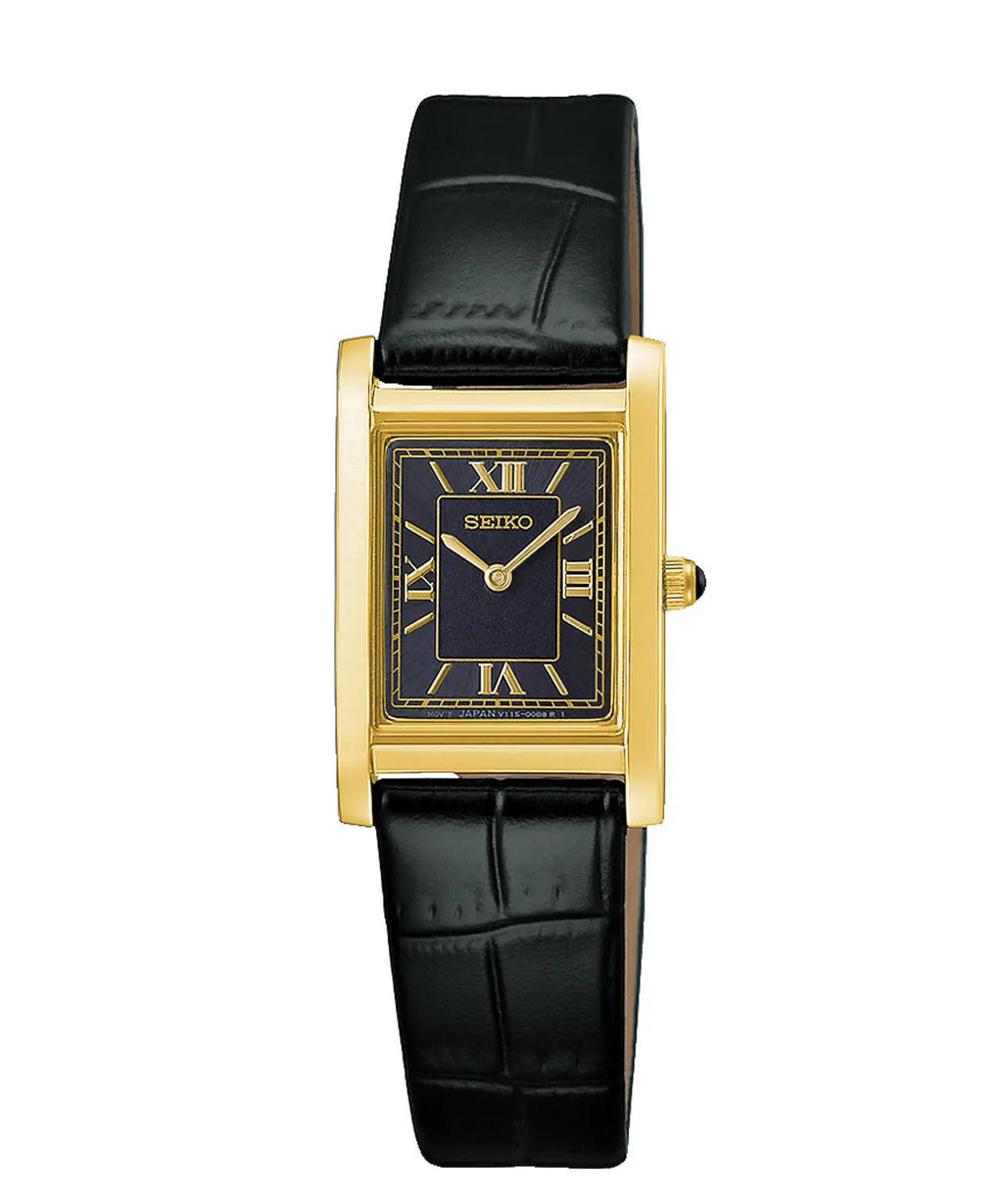 nano universe x Seiko Collaboration Solar Wristwatch Black Leather HFJ004P