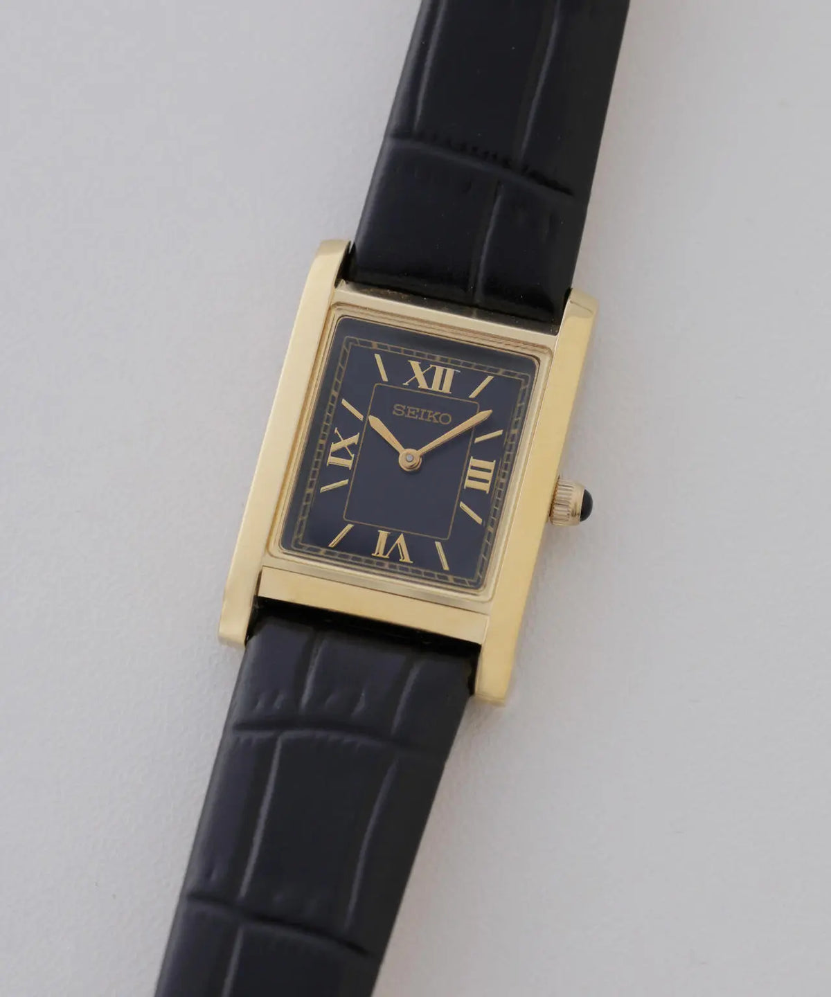 nano universe x Seiko Collaboration Solar Wristwatch Black Leather HFJ004P