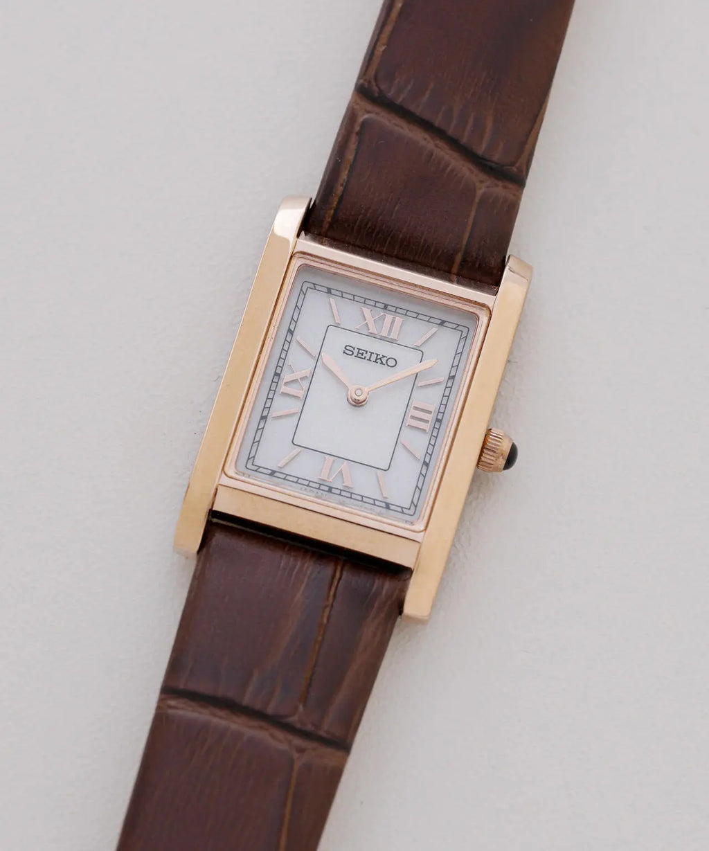 nano universe x Seiko Collaboration Solar Wristwatch Brown Leather HFJ003P