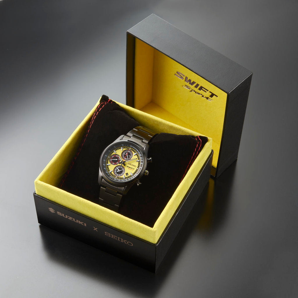 Suzuki Swift Sport x Seiko Chronograph Watch Champion Yellow Limited Edition Japanese Wristwatch