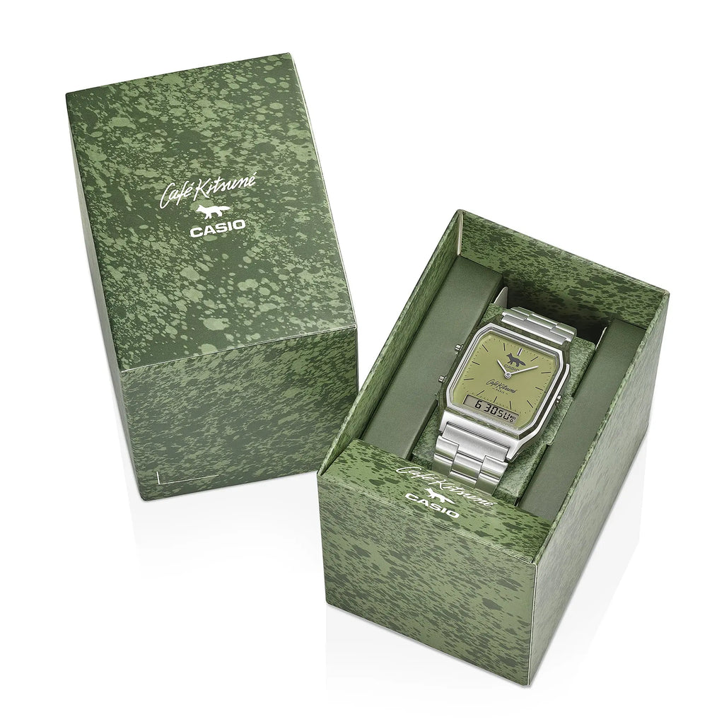 Casio x Café Kitsuné AQ-230ECK-3AJR Matcha Green Collaboration Japanese Wristwatch Casio