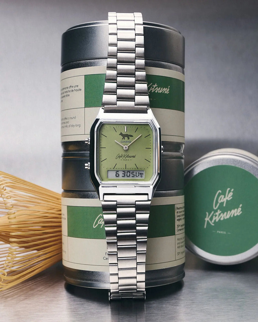 Casio x Café Kitsuné AQ-230ECK-3AJR Matcha Green Collaboration Japanese Wristwatch Casio