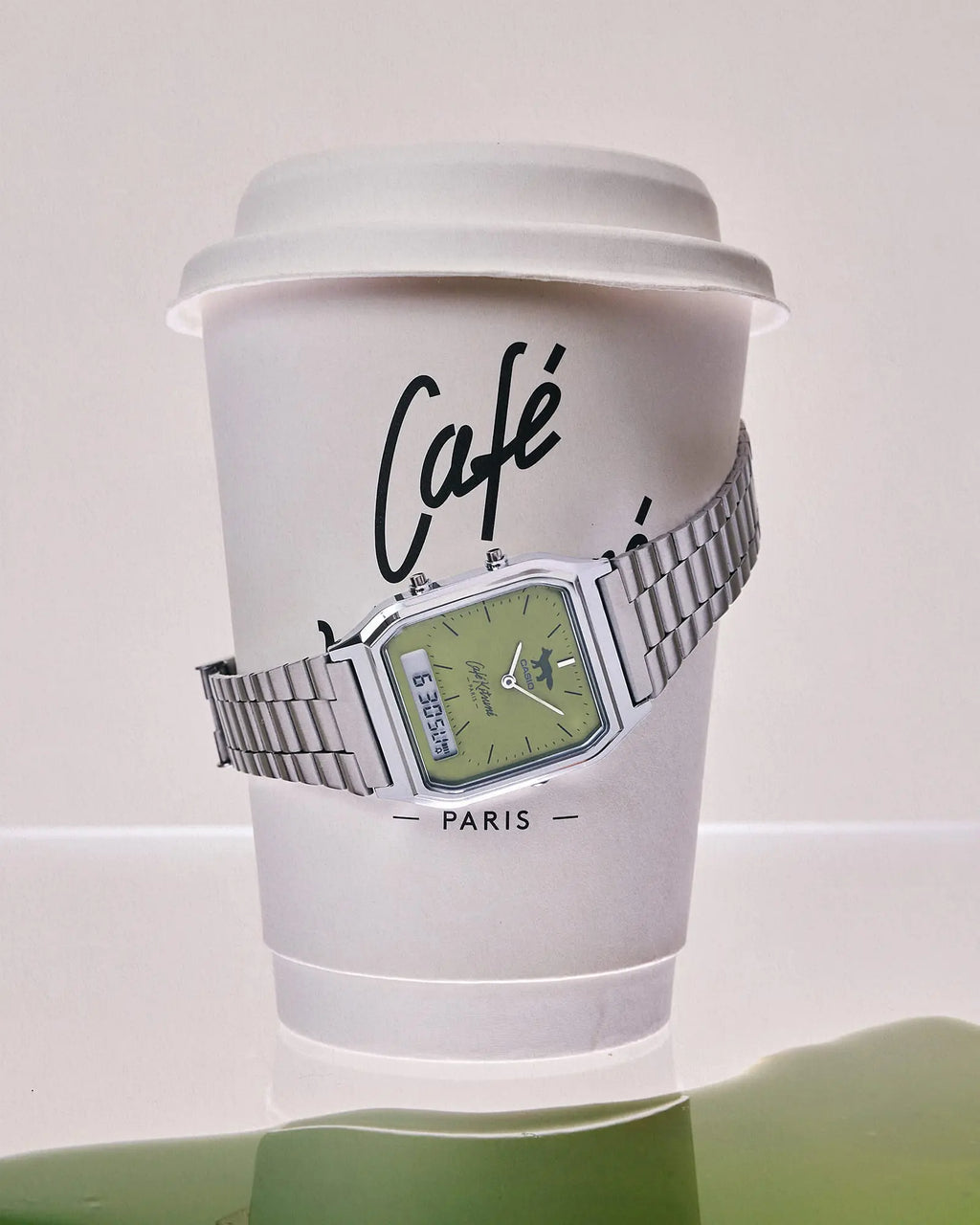 Casio x Café Kitsuné AQ-230ECK-3AJR Matcha Green Collaboration Japanese Wristwatch Casio