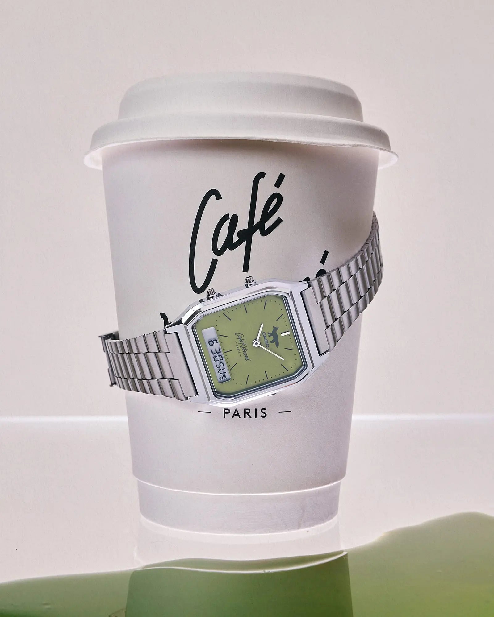 Casio x Café Kitsuné AQ-230ECK-3AJR Matcha Green Collaboration Japanese Wristwatch Casio