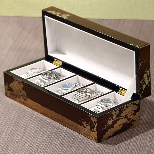 Aizu Lacquerware Luxury Watch Box for 5 Watches Made in Japan - The Japanese Factory