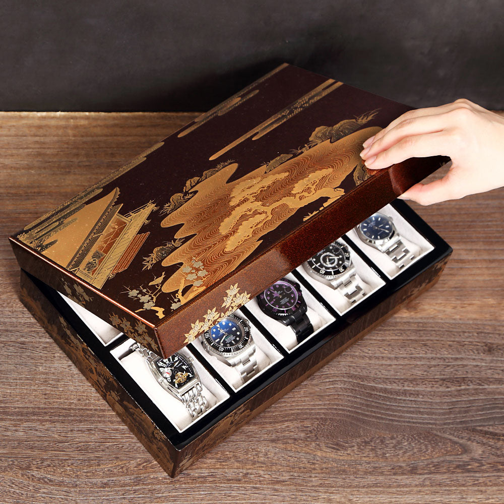 Aizu Lacquerware Luxury Watch Box for 10 Watches Made in Japan - The Japanese Factory