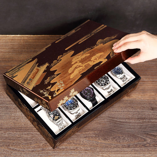 Aizu Lacquerware Luxury Watch Box for 10 Watches Made in Japan - The Japanese Factory