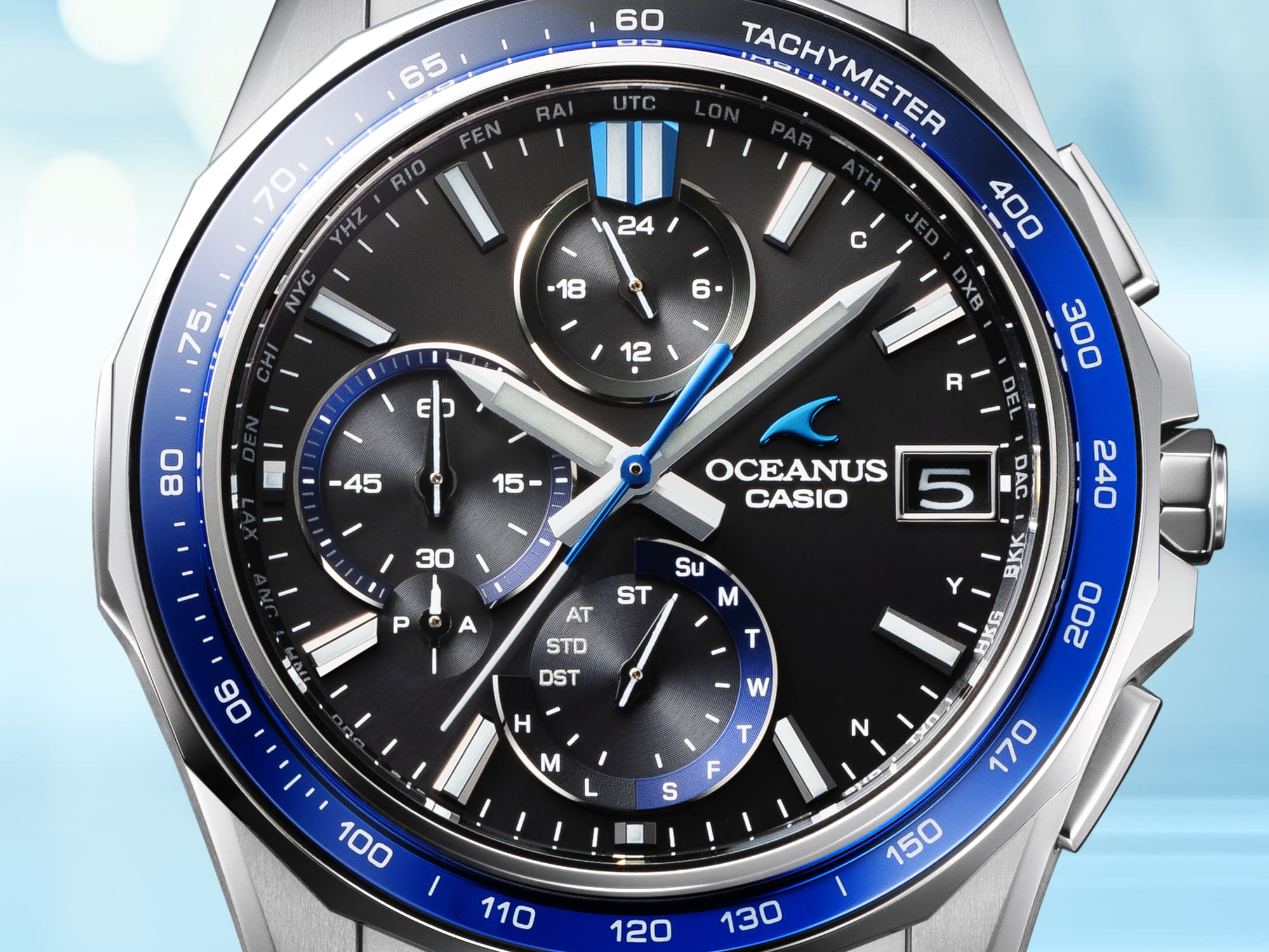 Casio OCEANUS Classic Line OCW-S7000-1AJF Chronograph Solar Radio Wave Bluetooth Men's Wristwatch - The Japanese Factory