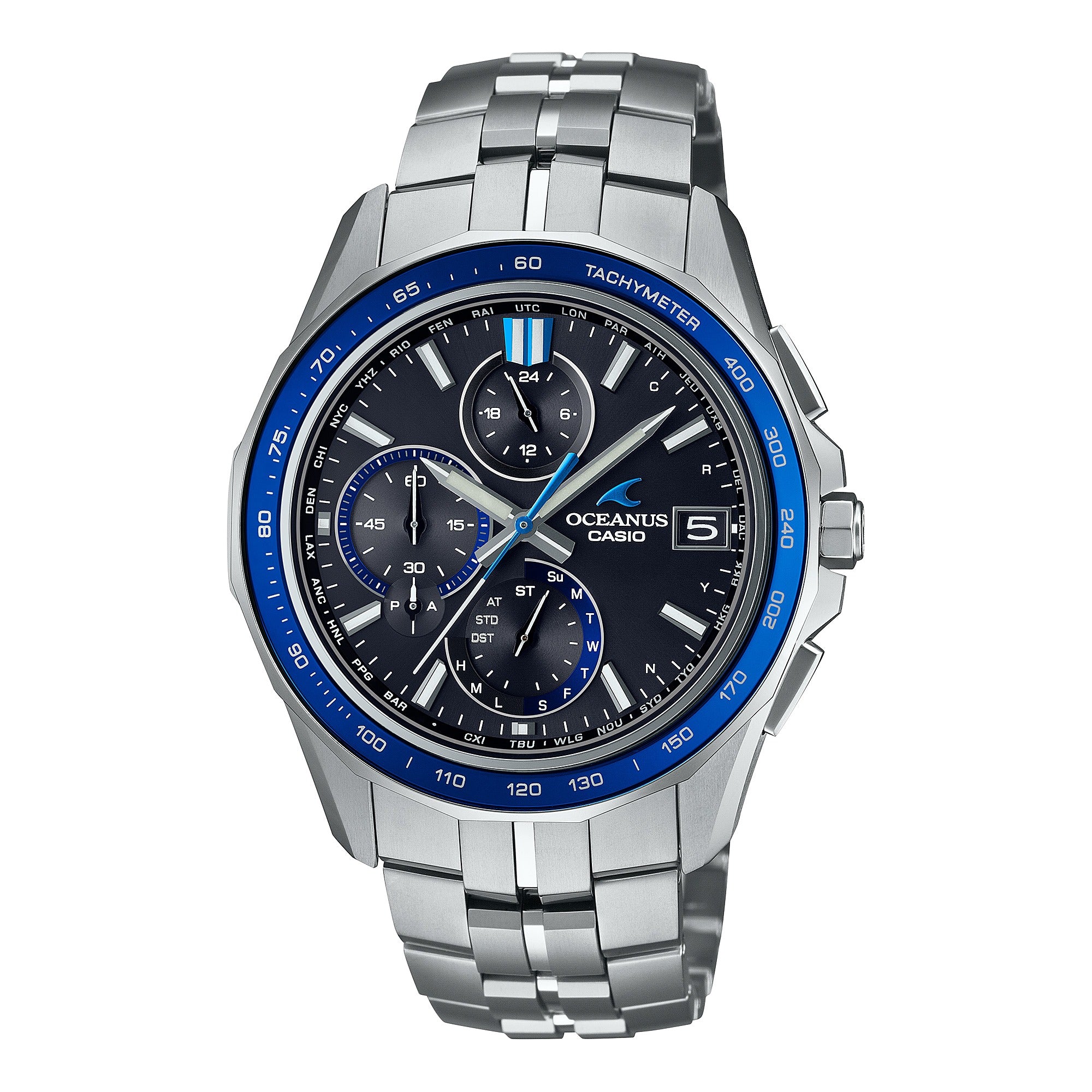 Casio OCEANUS Classic Line OCW-S7000-1AJF Chronograph Solar Radio Wave Bluetooth Men's Wristwatch - The Japanese Factory