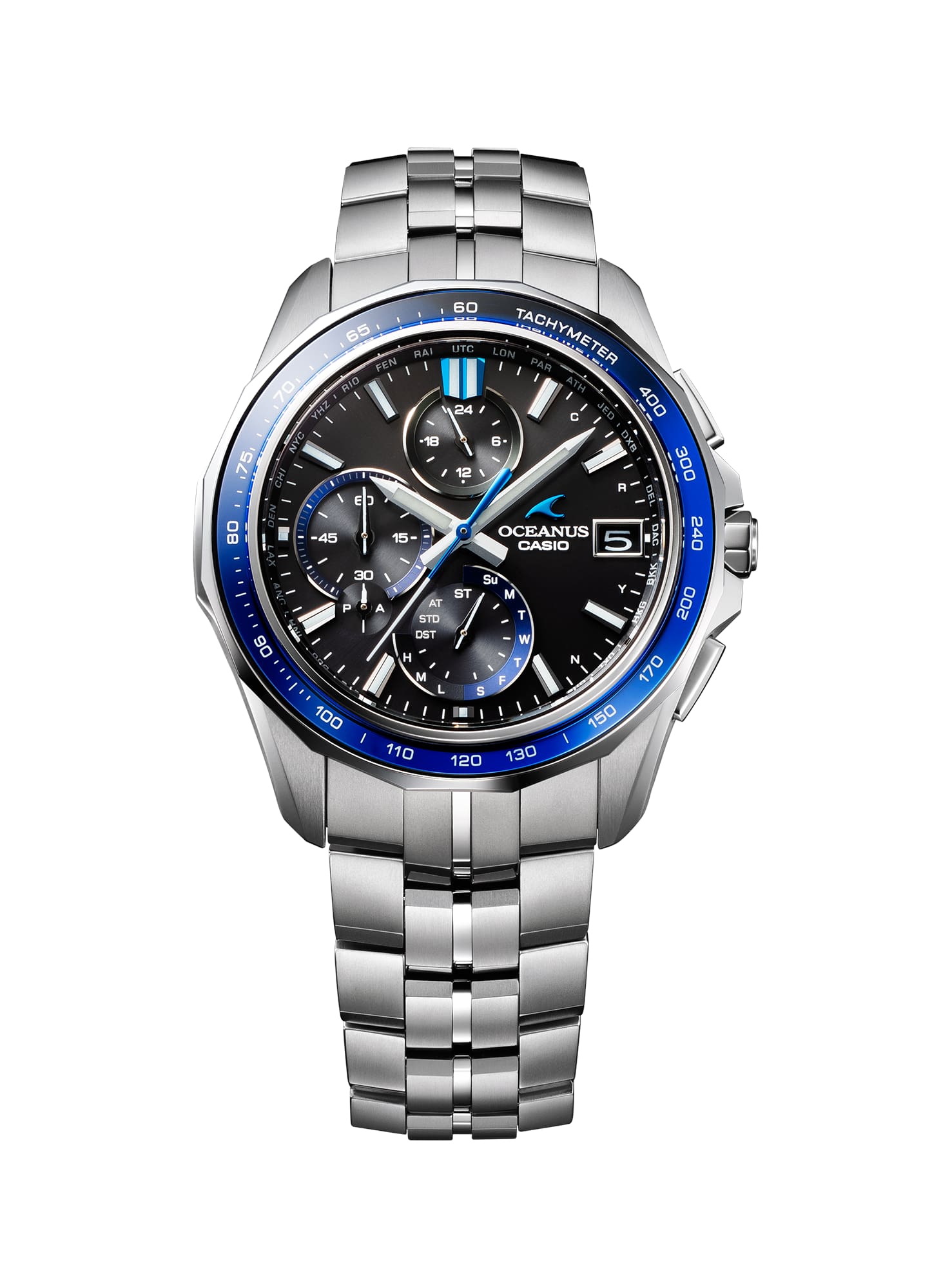Casio OCEANUS Classic Line OCW-S7000-1AJF Chronograph Solar Radio Wave Bluetooth Men's Wristwatch - The Japanese Factory