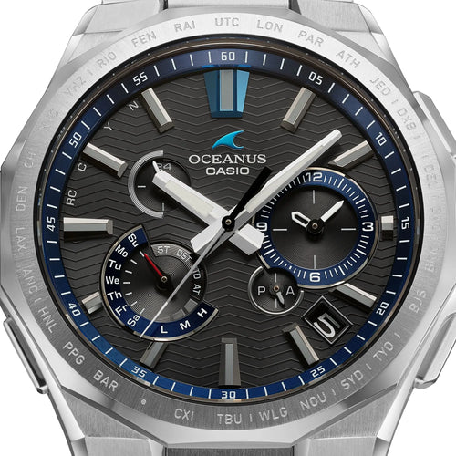 Casio OCEANUS Classic Line OCW-T6000-1AJF Chronograph Solar Radio Wave Bluetooth Men's Wristwatch - The Japanese Factory