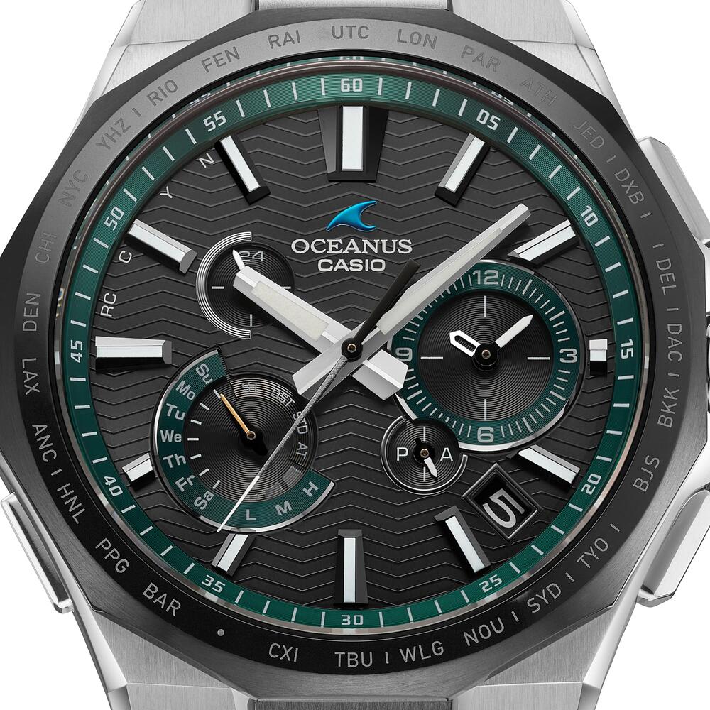 Casio OCEANUS Classic Line OCW-T6000A-1AJF Chronograph Solar Radio Wave Bluetooth Men's Wristwatch - The Japanese Factory