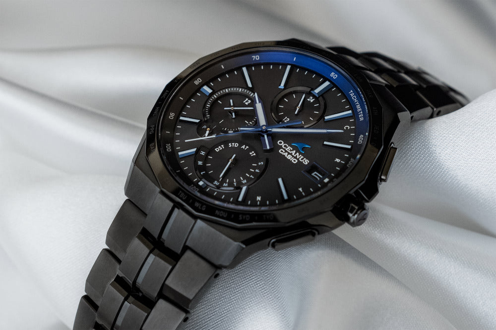 Casio OCEANUS Manta OCW-S5000B-1AJF Chronograph Solar Radio Wave Bluetooth Men's Wristwatch - The Japanese Factory