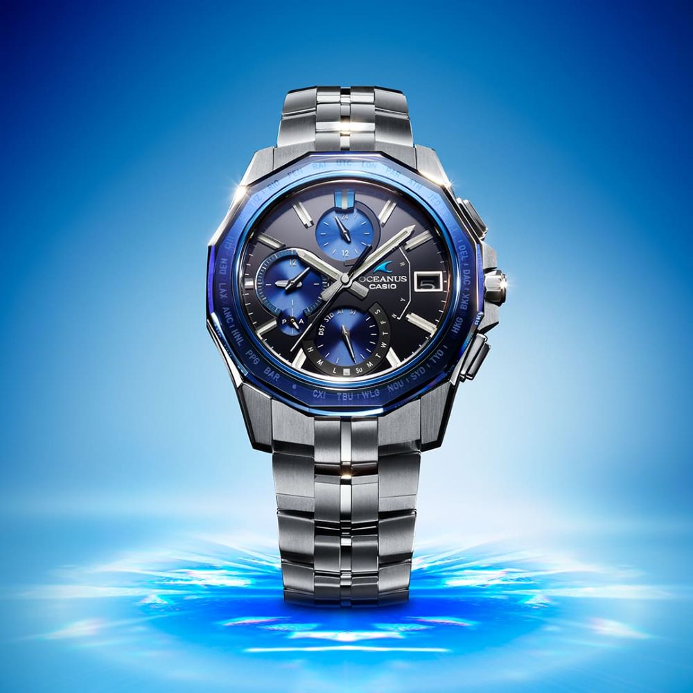 Casio OCEANUS Manta OCW-S6000-1AJF Chronograph Solar Radio Wave Bluetooth Men's Wristwatch - The Japanese Factory