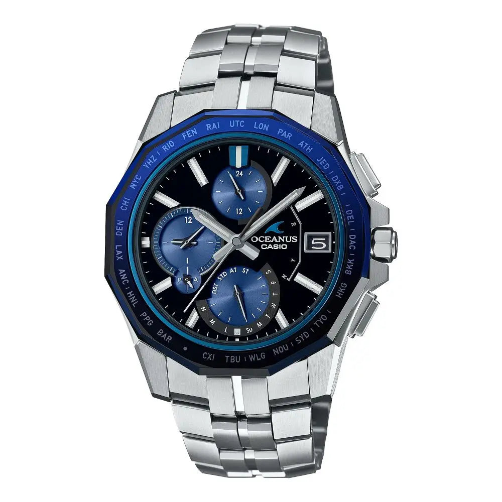 Casio OCEANUS Manta OCW-S6000-1AJF Chronograph Solar Radio Wave Bluetooth Men's Wristwatch - The Japanese Factory