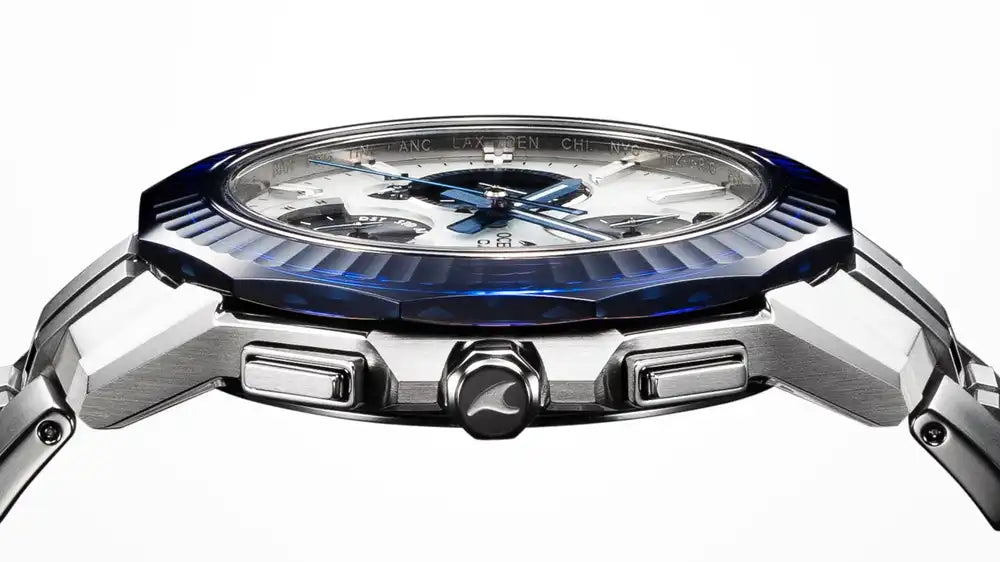 Casio OCEANUS Manta OCW-S6000PB-7AJR Platinum Blue Limited Edition Chronograph Solar Radio Wave Bluetooth Men's Wristwatch - The Japanese Factory
