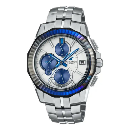 Casio OCEANUS Manta OCW-S6000PB-7AJR Platinum Blue Limited Edition Chronograph Solar Radio Wave Bluetooth Men's Wristwatch - The Japanese Factory