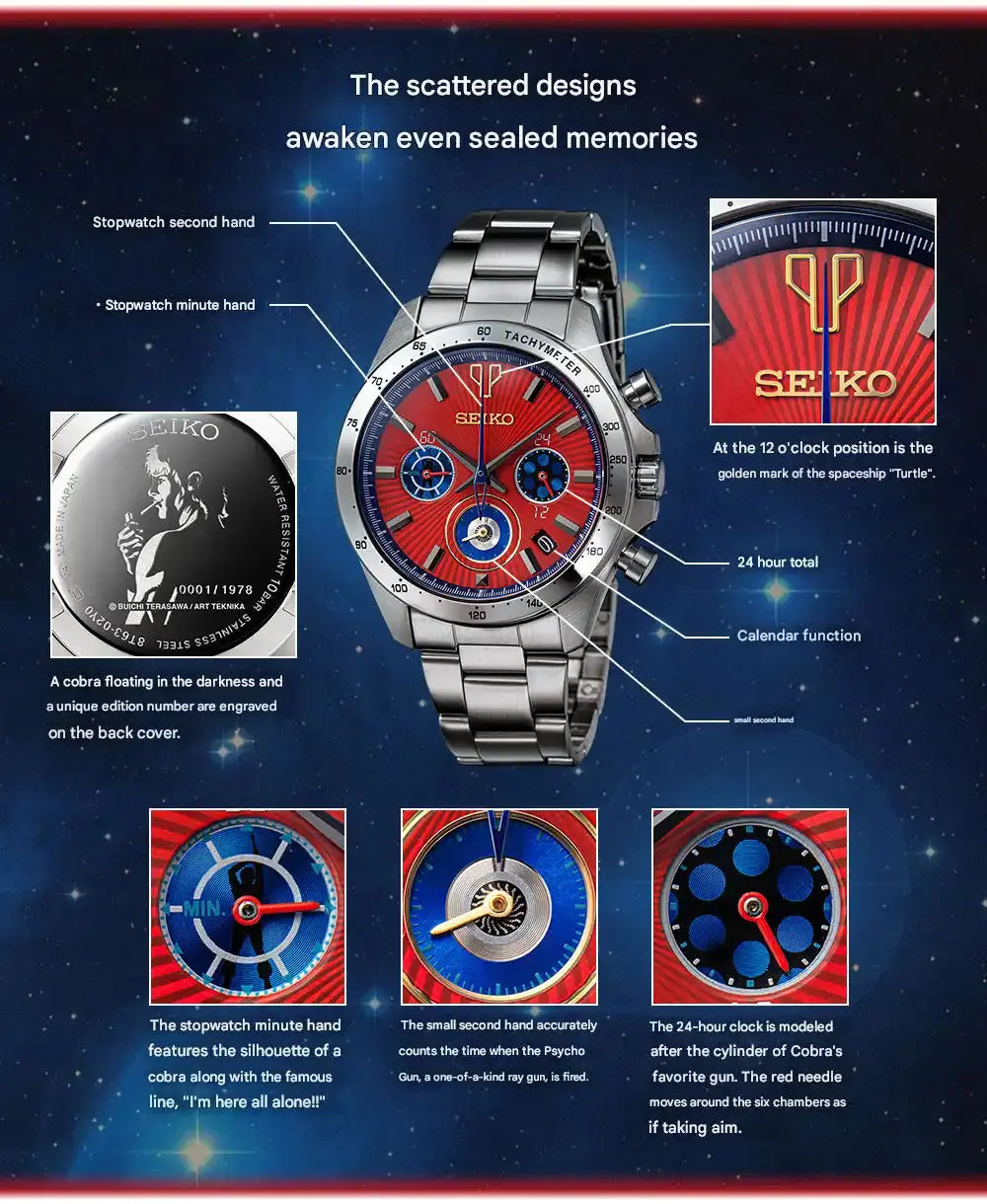 Cobra The Space Pirate 45th Anniversary x Seiko Anime Collaboration Wristwatch Limited Edition - The Japanese Factory