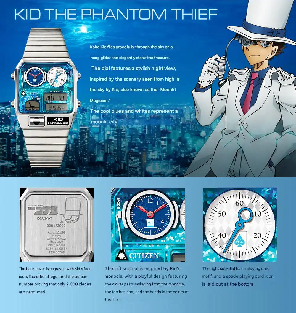 Detective Conan x Citizen Ana-Digi Temp Anime Collaboration Wristwatch Limited Edition - The Japanese Factory